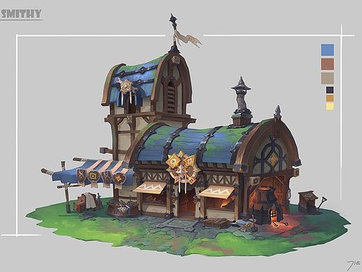 【游戏原画教程】-锻造厂设计过程分享