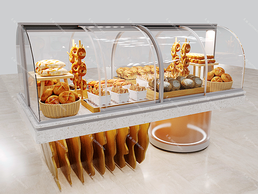 面包展柜,道具柜