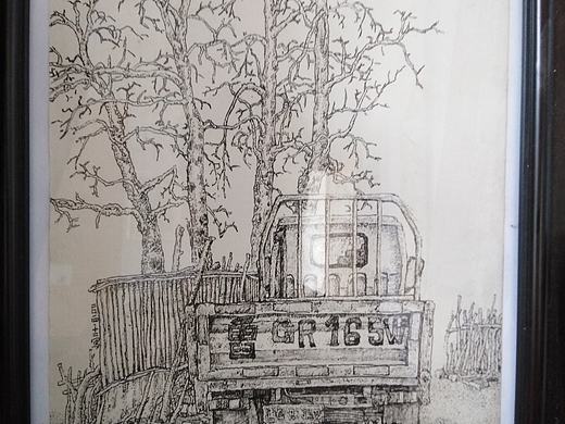 风景速写，中性笔