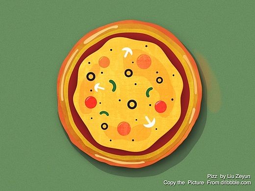 pizza食物平面插画临摹练习