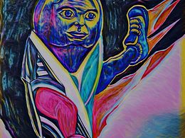 摸頭踢腳的大頭紅秋褲娃娃