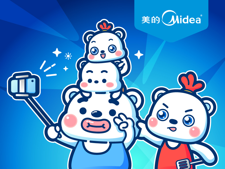 美的酷萌家族 卡通形象设计