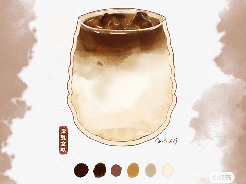 【每日一画】——厚乳拿铁☕️线稿➕过程