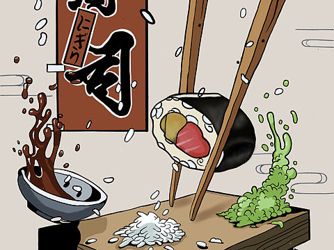日式寿司插画