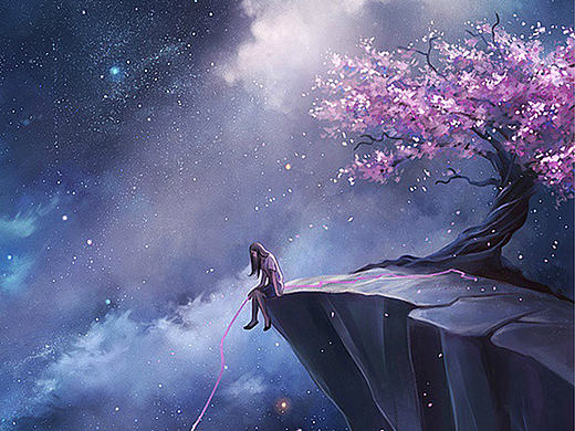 手绘插画 人物 微商 封面 主页 动漫 星空 淘宝天猫 企业 化妆品 彩妆 素材背景 VI 视觉效果
