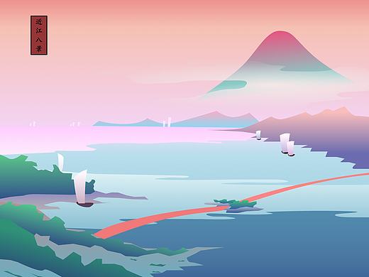 近江八景--浮世绘新画