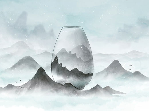 水墨山水背景素材