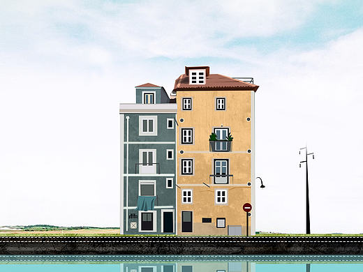 原创APP插画《家》小匪带你画插回家设计时尚唯美简洁大气暖色治愈系启动页 绝无涯