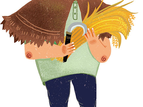 蓑衣老农包装人物