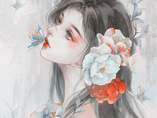 花与蝶间