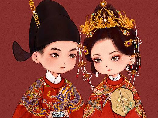 明制婚禮小人（個(gè)人主頁(yè)-ZNTgzOTIyNjQ=） - 創(chuàng)作習(xí)作 - 站酷設(shè)計(jì)師禿頭嗡原創(chuàng)素材 - 站酷ZCOOL