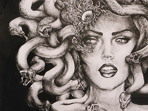 纯手绘  美杜莎[z动心]插画-新锐潮流插画2年前添加表情还没有收到