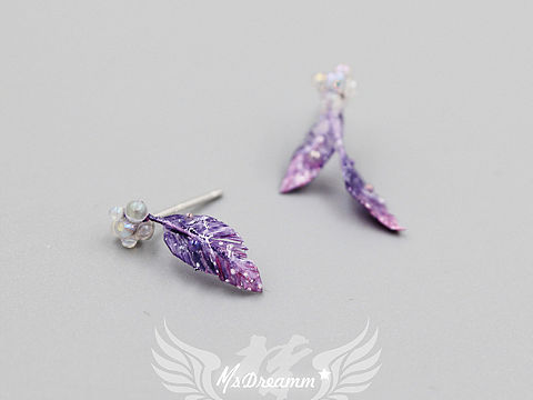 MsDreamm 原创手作 耳钉 纯手工 树脂粘土