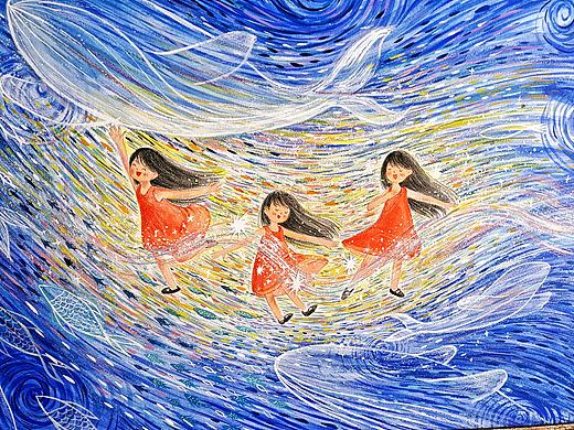 原创插画《星空的舞者》