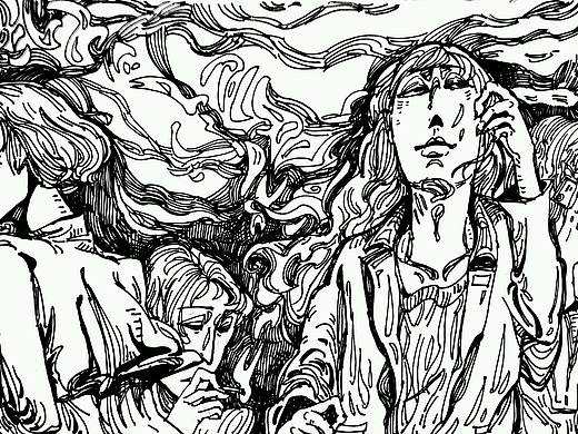 黑白单色插画