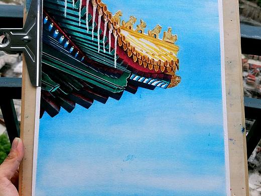 马克笔 圆珠笔 彩铅 色粉大杂绘