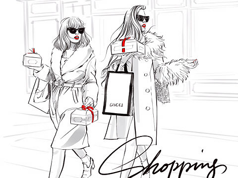 简约线条风格时尚插画