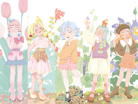 花花世界（二）（个人主页-ZNTQ4NjAyMjg=） - 创作习作 - 站酷设计师霉子糖原创素材 - 站酷ZCOOL