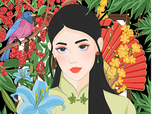 国风花女