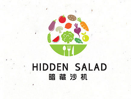 餐饮沙拉品牌logo设计—暗藏沙机