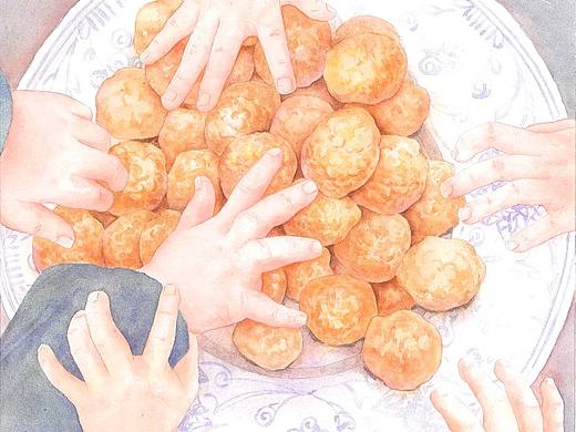 水彩文学插图——《炸丸子》#青春答卷2017