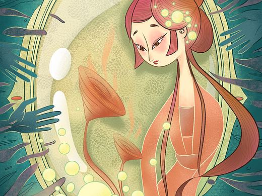 国风 插画  魔镜