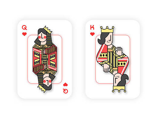 扑克（king，queen）