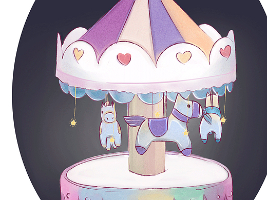 旋转木马插画-商业插画6年前新年小iconui-图标5年前水彩面包插画