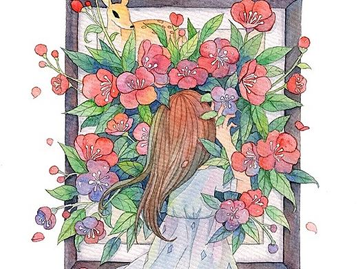 花開無聲系列（個(gè)人主頁-ZMjExOTc1MjA=） - 商業(yè)插畫 - 站酷設(shè)計(jì)師尤砂乞原創(chuàng)素材 - 站酷ZCOOL