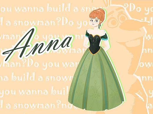 迪士尼公主手绘——安娜