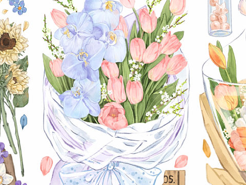 花束胶带图