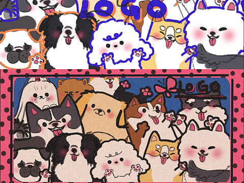 狗巴迪勇士赛周边产品插画过程