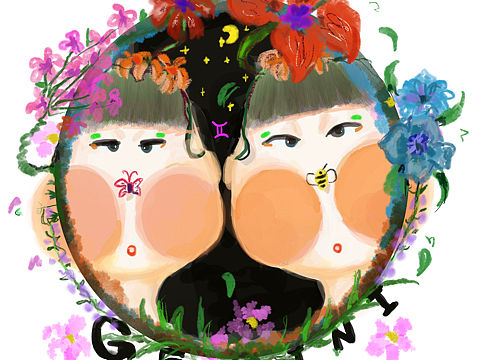 双子座（个人主页-ZNDczOTkyODA=） - 艺术插画 - 站酷设计师山豆几玉原创素材 - 站酷ZCOOL