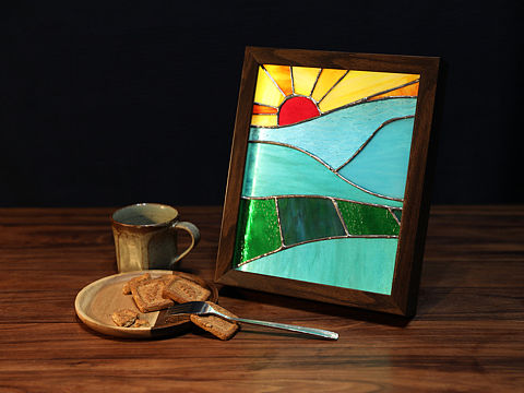 早上好，晚上好。（玻璃镶嵌作品）