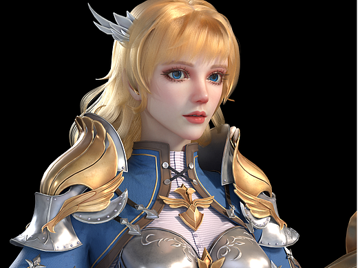 3D次世代角色建模作品——女骑士
