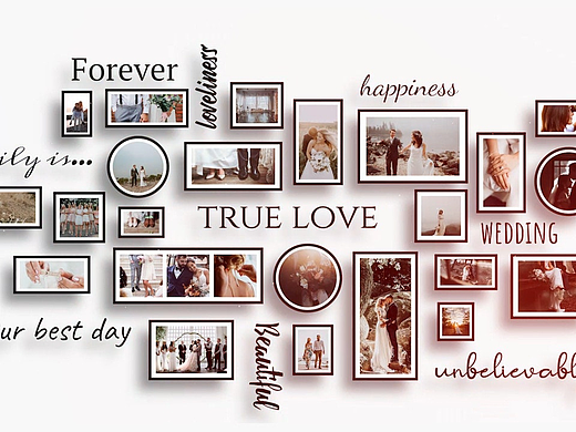 PR模板|优雅浪漫创意时尚婚礼回忆旅行照片展示标题