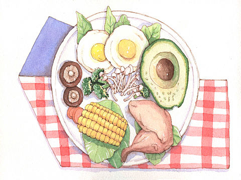 钢笔淡彩 一组美食！