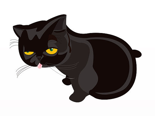 黑色加菲貓插畫-扁平化圖案設(shè)計（個人主頁-ZMjIwNDQ0MzI=） - 圖案 - 站酷設(shè)計師大翟Energy原創(chuàng)素材 - 站酷ZCOOL