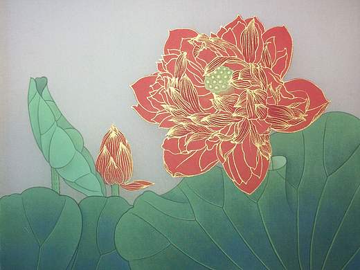 巖彩《蓮》（個人主頁-ZMjAzMTczMDg=） - 繪畫 - 站酷設計師鹿韭堂原創(chuàng)素材 - 站酷ZCOOL