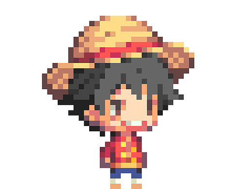 克鲁赛德战记(cq)同人像素画路飞