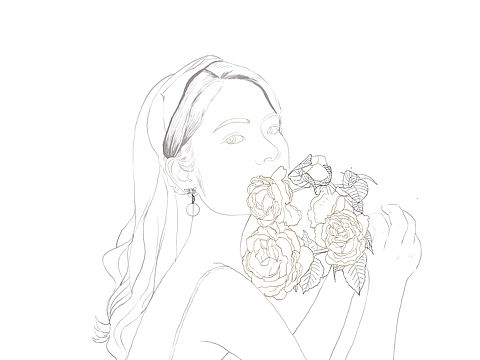 照片写生插画一张