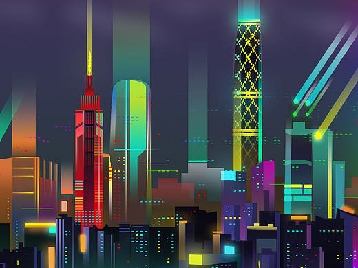 2017——一幅广州夜景（含小教程）