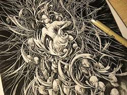 《痛》——亦心绪，亦思情，VIKI钢笔手绘（附过程）
