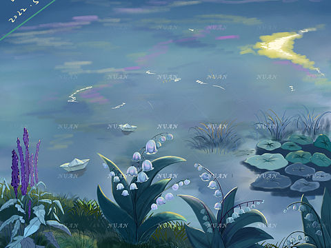 暗夜下的铃兰花