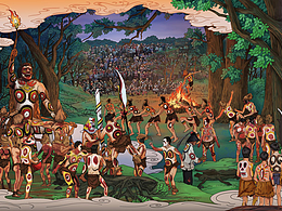 云南弥勒市博物馆层板画