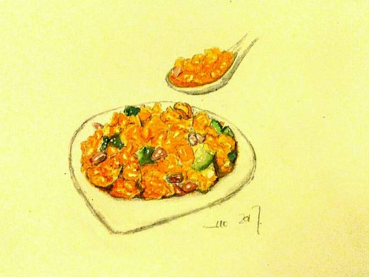 手绘宫保鸡丁（个人主页-ZMjQ5MDEzOTY=） - 创作习作 - 站酷设计师luo水彩原创素材 - 站酷ZCOOL