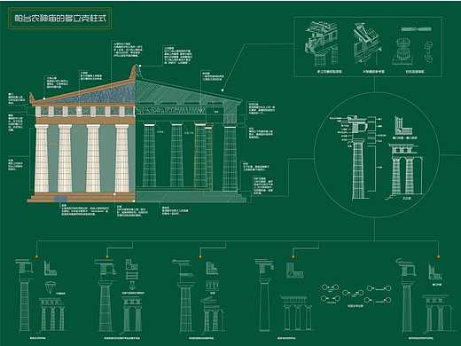 古罗马常见三种柱式  信息图表设计  信息可视化