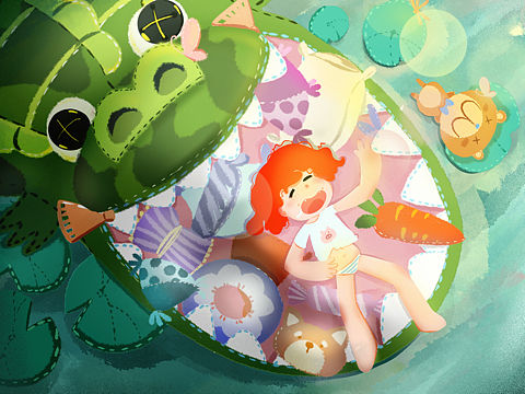 夏日時(shí)光（個(gè)人主頁-ZMzc3Njk0MDA=） - 兒童插畫 - 站酷設(shè)計(jì)師Z59146422原創(chuàng)素材 - 站酷ZCOOL