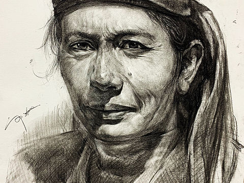 90后郭维超青年艺术家教师最新素描人物作品