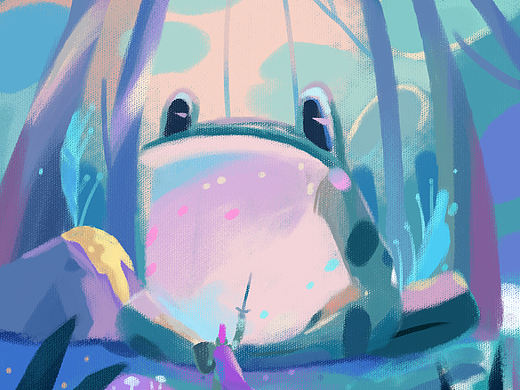 临摹的@鬼画胡子老师的一张炫彩青蛙